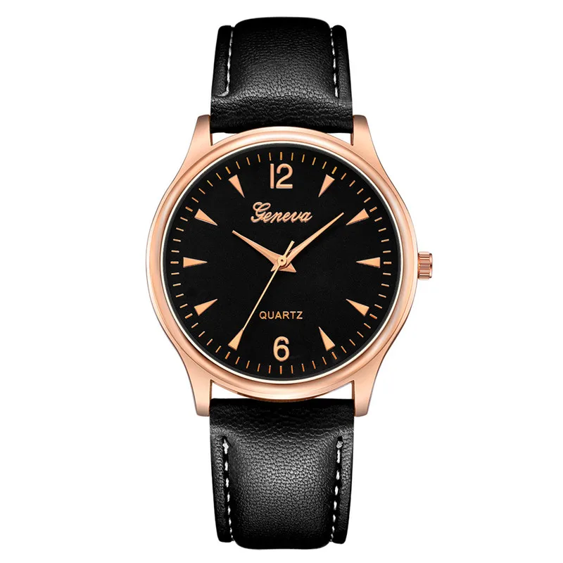 Мужские часы из искусственной кожи с синим стеклом кварцевые аналоговые