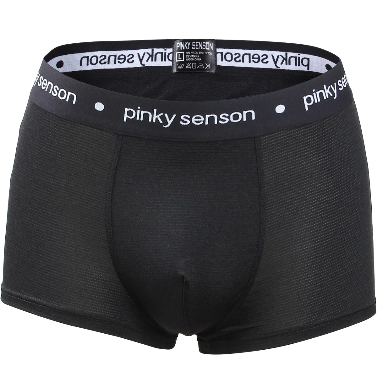 Pinky Senson, мужское нижнее белье, боксеры, нейлон, Cuecas, тонкие мужские боксеры, Homme Boxershorts, мужские трусы, calzoncillos S22DB - Цвет: Black
