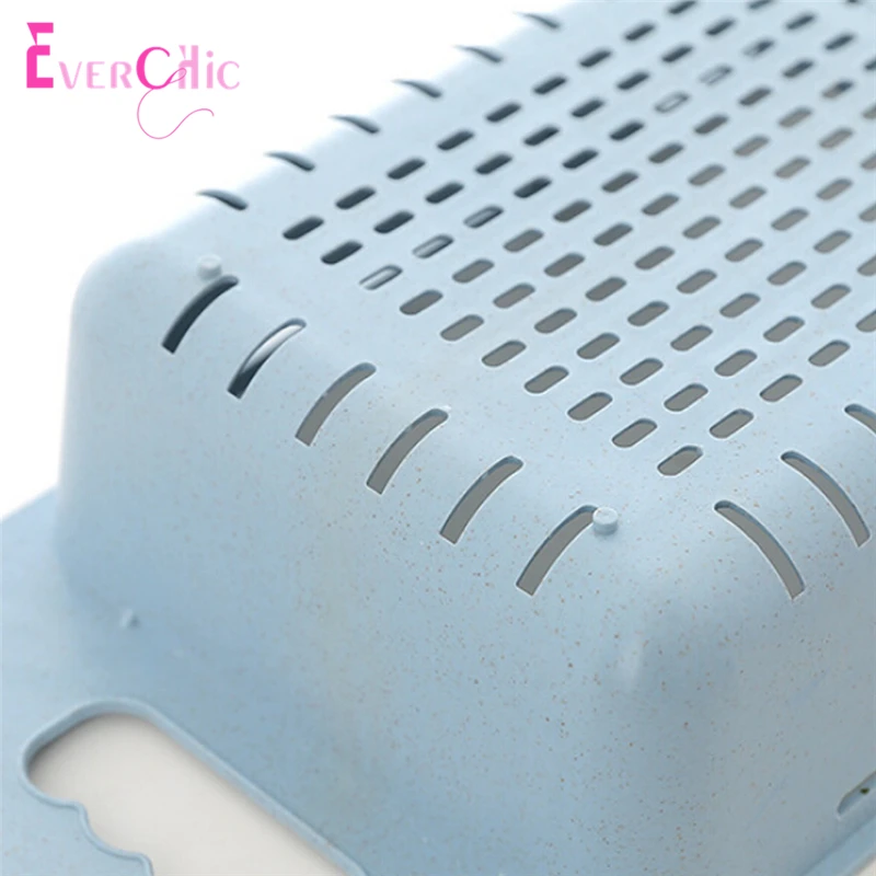 Пластиковая выдвижная корзина для мытье овощей и фруктов сливная раковины