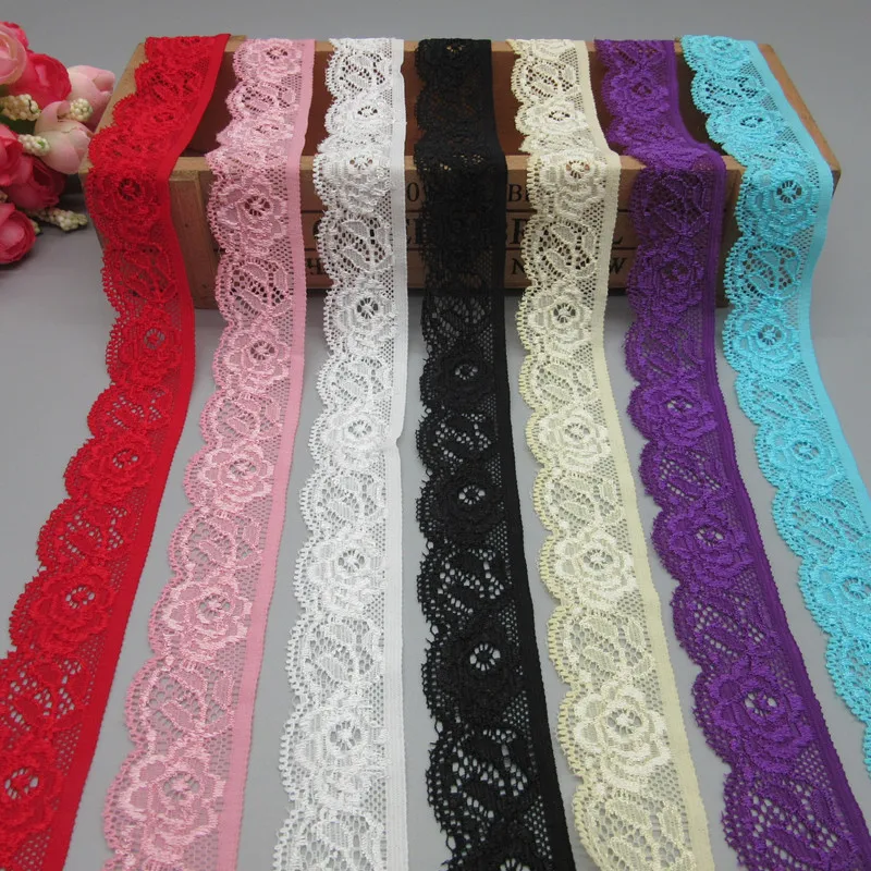 Оптовая продажа! Эластичная кружевная лента ширина 25 мм 5 ярдов|Кружево| |