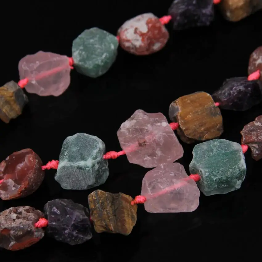 15 5 дюймов/нить натуральный розовый кварц фиолетовый цвет тигровый глаз бусины из