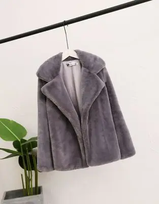 gray Новинка, осенне-зимние женские пушистые пальто и куртки из искусственного меха, женская 10 видов цветов, мягкая верхняя одежда из искусственного меха, повседневное пальто для женщин - Цвет: gray