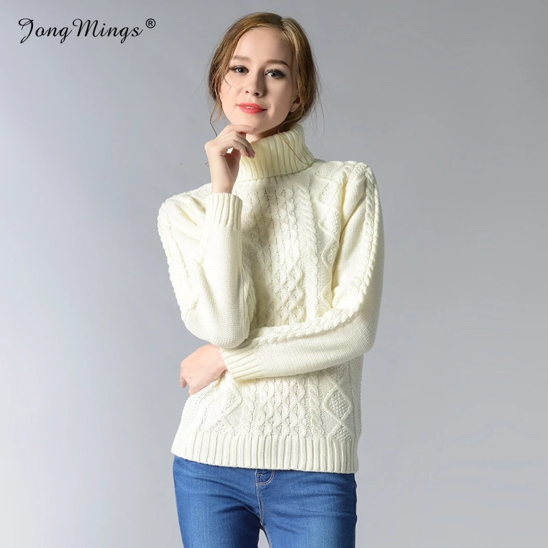 2019 Twisted Turtleneck Women Sweater Winter Warm Female Jumper Knitting Pullovers Top Autumn Long Sleeved Pull Femme | Женская одежда