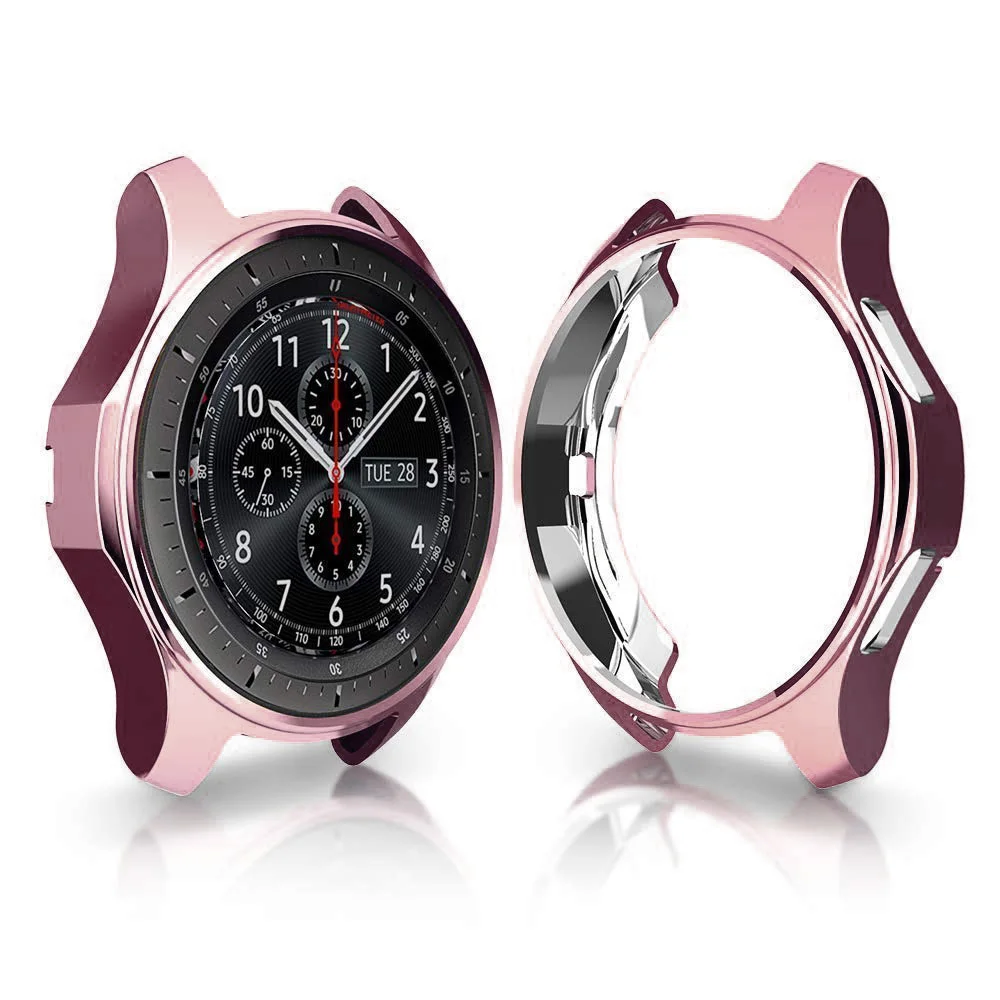 Rose pink Защитный чехол для samsung Galaxy Watch 42 мм 46 мм бампер Смарт часы покрытие аксессуаров ТПУ защитный чехол рамка - Цвет: Rose pink