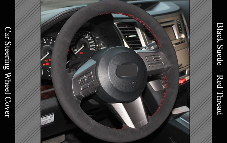 LQTENLEO черная замша DIY Ручная сшитая крышка рулевого колеса автомобиля для Subaru Outback 2010 2011 2012 Legacy 2009-2012