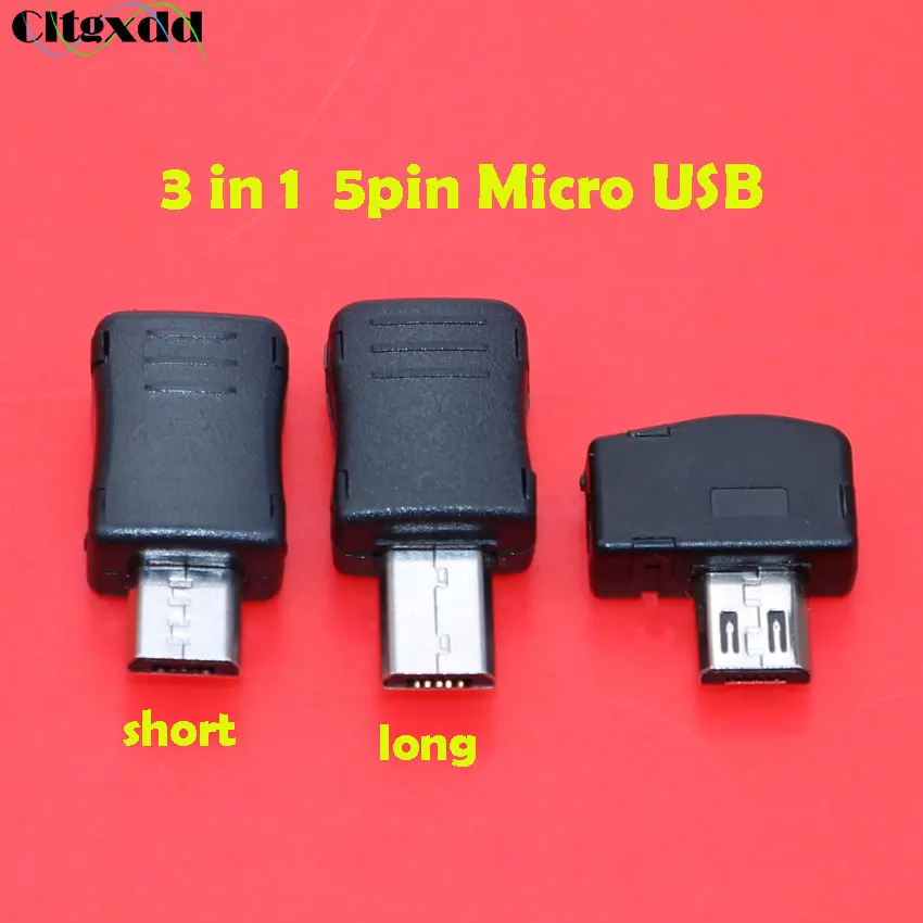 Cltgxdd 1 шт. 5 контактный разъем Micro USB типа папа длинный/короткий/изогнутый V8 порт