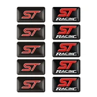 Эмблема ST RACING, наклейка, Этикетка 3D логотип ST, спортивный стиль, наклейка для Ford Focus, Fiesta, Ecosport, Kuga, Mondeo, Эверест, аксессуар, 10 шт.