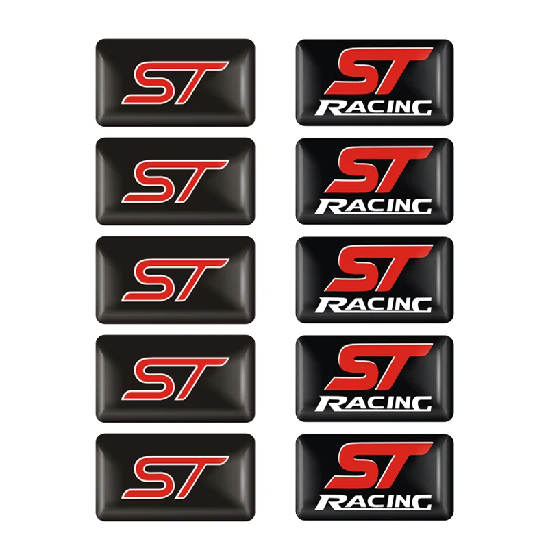 Наклейка с эмблемой ST RACING 3D наклейка в спортивном стиле логотип для Ford Focus Fiesta