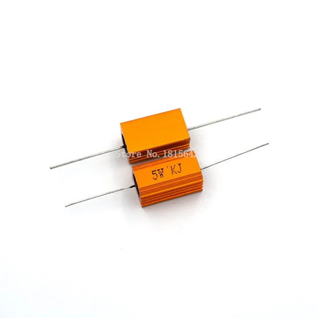 2 шт. RX24 5W алюминиевый корпус высокого Мощность резистор металлическая оболочка радиатора для детей 1, 2, 3, 4, 5, 10 20 50 100 200 1K ohm несколько сопротивления