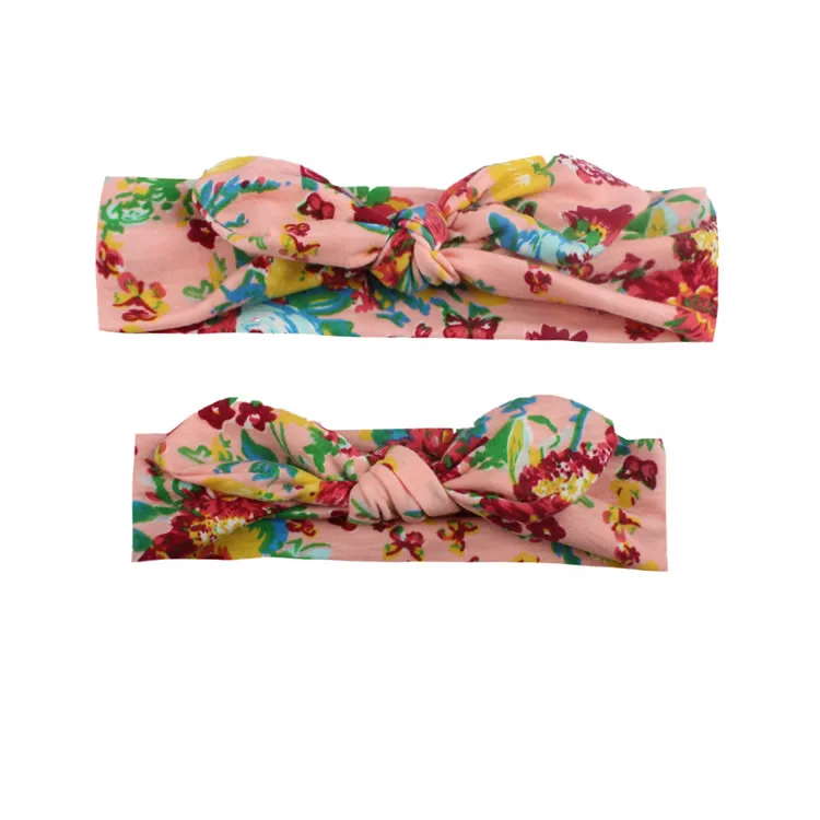 Mother &amp Daughter hair accessories 2pcs/set Bow knot Colorful Elastic headband girl headdress Parent-Child family gifts | Детская