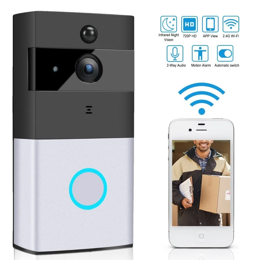 Yobang Security WiFi Wireless Video Doorbell Intercom APP Remote Control Visual Door Phone Chime Battery Power IP Camera | Безопасность