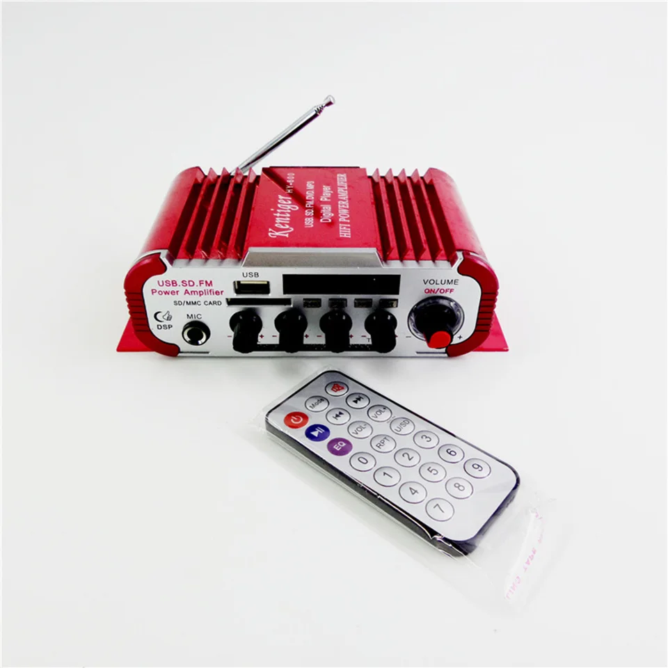Автомобильный мини усилитель HY600 20 Вт + FM Аудио Микрофон mp3 динамик стерео для