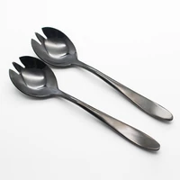 1pcsset black salad fork dinnerware set for public using high quality buffet tableware dining tools kitchen accessories