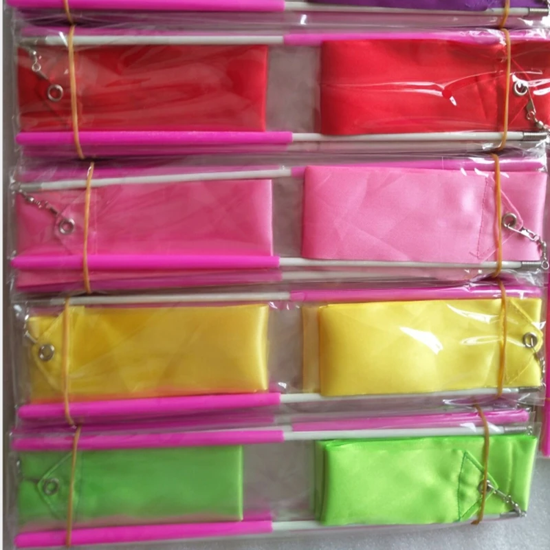 100 шт./лот 2 м танцевальные ленты тренажерный зал Ритмическая гимнастика стержень