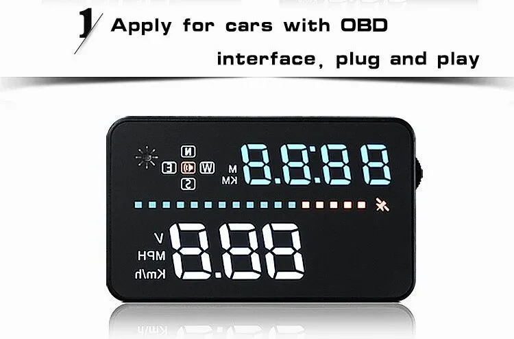 Подходит для всех автомобилей проектор скорости на лобовое стекло A3 OBD2 дисплей Авто HUD цифровой автомобильный измеритель скорости авто аксессуары