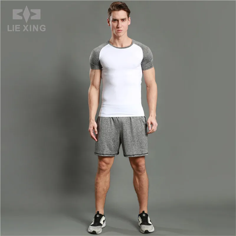 LIEXING одежда компрессионный спортивный костюм для мужчин Тренировочный Набор