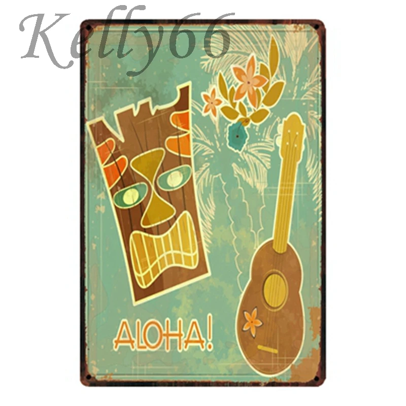 

[ Kelly66 ] TiKi Bar Metal Sign Tin Poster Home Decor Bar Wall Art Painting 20*30 CM Size y-1542