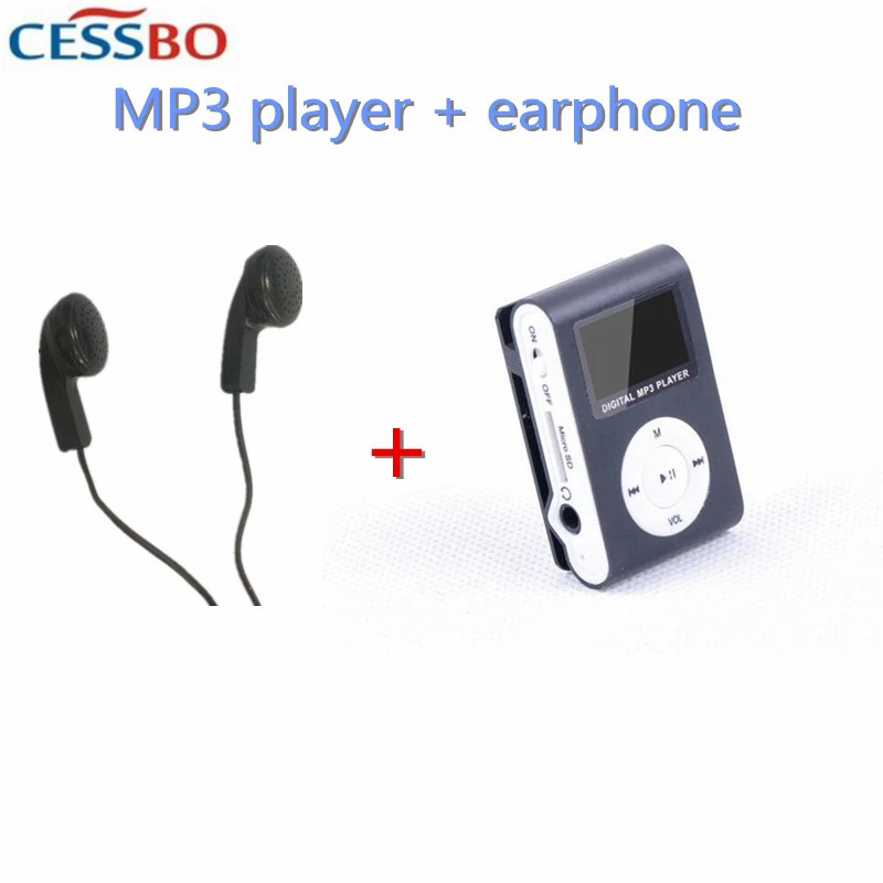 USB MP3 плеер с зажимом для TF карты экраном и наушниками Мини Классический
