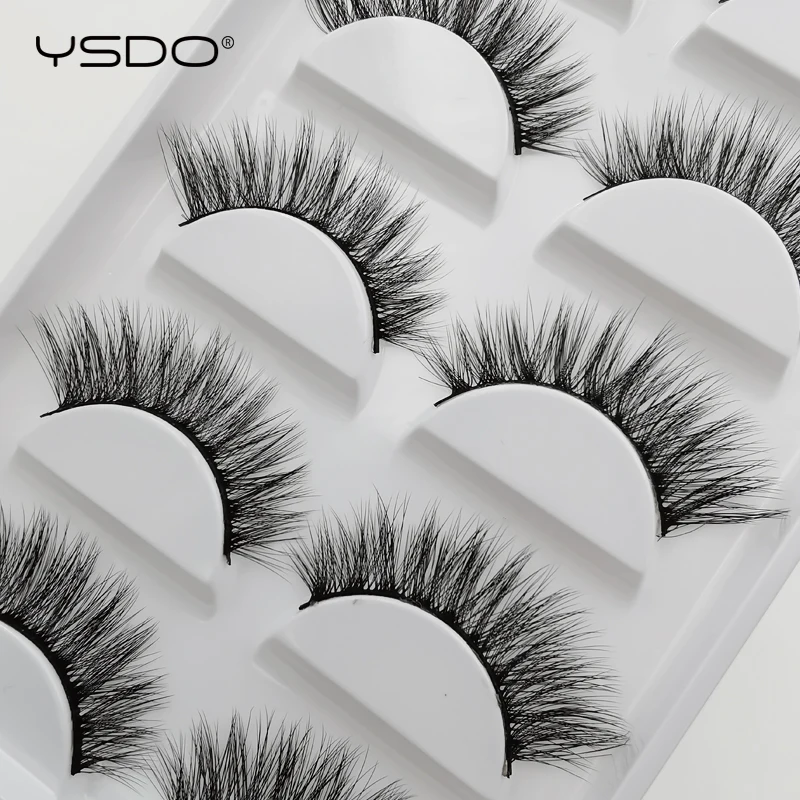 YSDO 5 пар норковые ресницы ручной работы 3d Мягкие Искусственные Объемные
