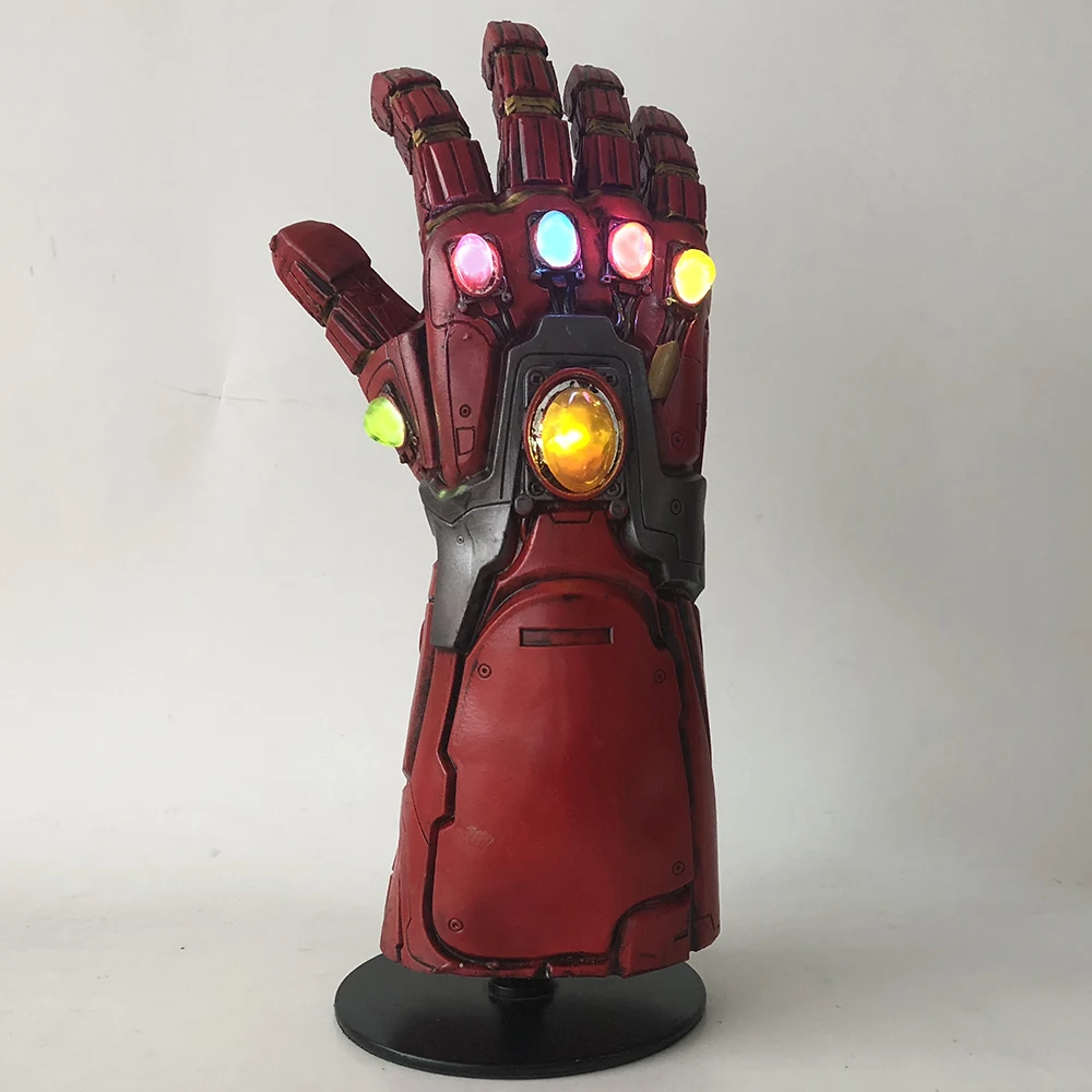 Перчатка Железного человека со светодиодами Thanos Infinity Gauntlet Мстители Endgame Железный человек Nano Gauntlet Armor Tony Stark реквизит для косплея