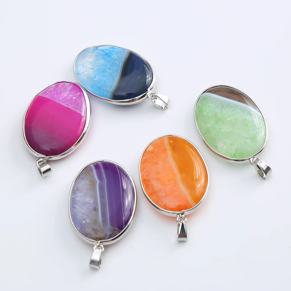 5 шт. женские Овальные Подвески из натурального камня|stone pendant|natural stone pendantstone pendant
