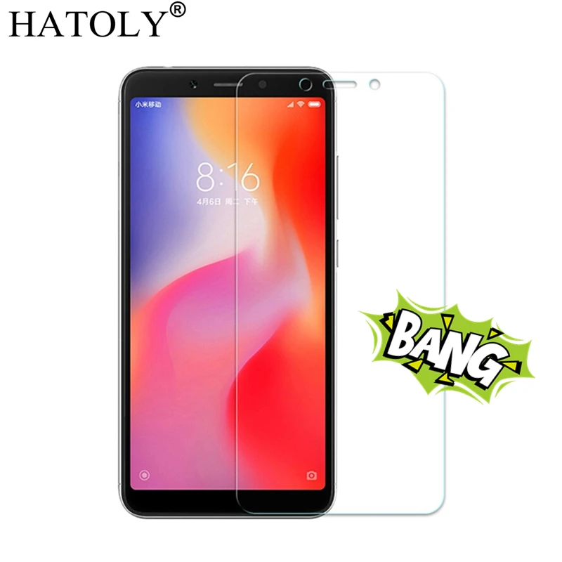 Protector de pantalla ultrafino para Xiaomi, cristal templado para Xiaomi Mi A2 Lite, Redmi 6 Pro, pel&iacute;cula Xiaomi Mi A2 Lite, HATOLY, 2 uds.-0