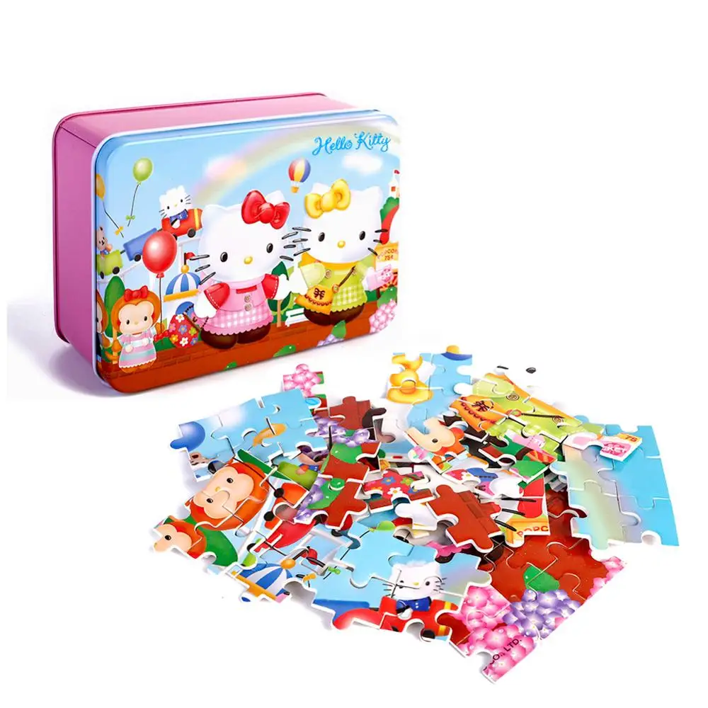 Пазлы Hello Kitty 100 шт. блестящая головоломка для детей Обучающие Развивающие пазлы