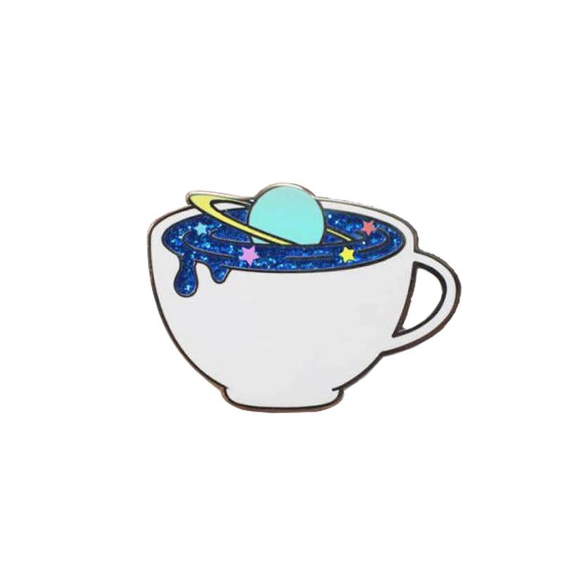 

space enamel pin with glitter