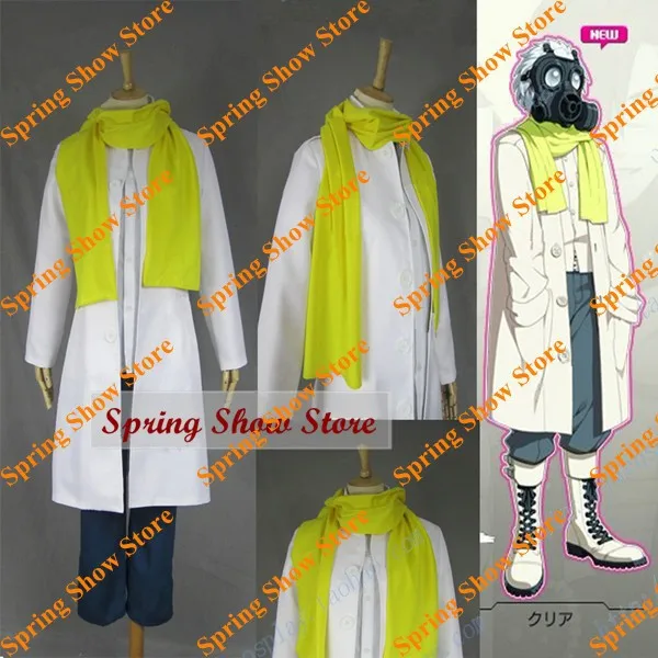 Free Shipping DMMd Dramatical Murder Clear Animation Custom Made Uniform Cosplay Costume With Green Scarf