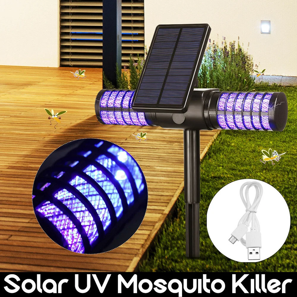 

IP65 Mosquito Killer Lamp Solar Powered Outdoor Mosquito Fly Bug Insect Zapper Killer Trap Lamp Outdoor mosquito trap lawn light