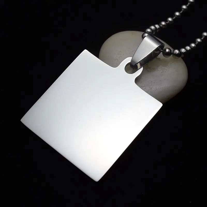 Серебряный тон нержавеющая сталь пустая гравюра квадратная идентификационная