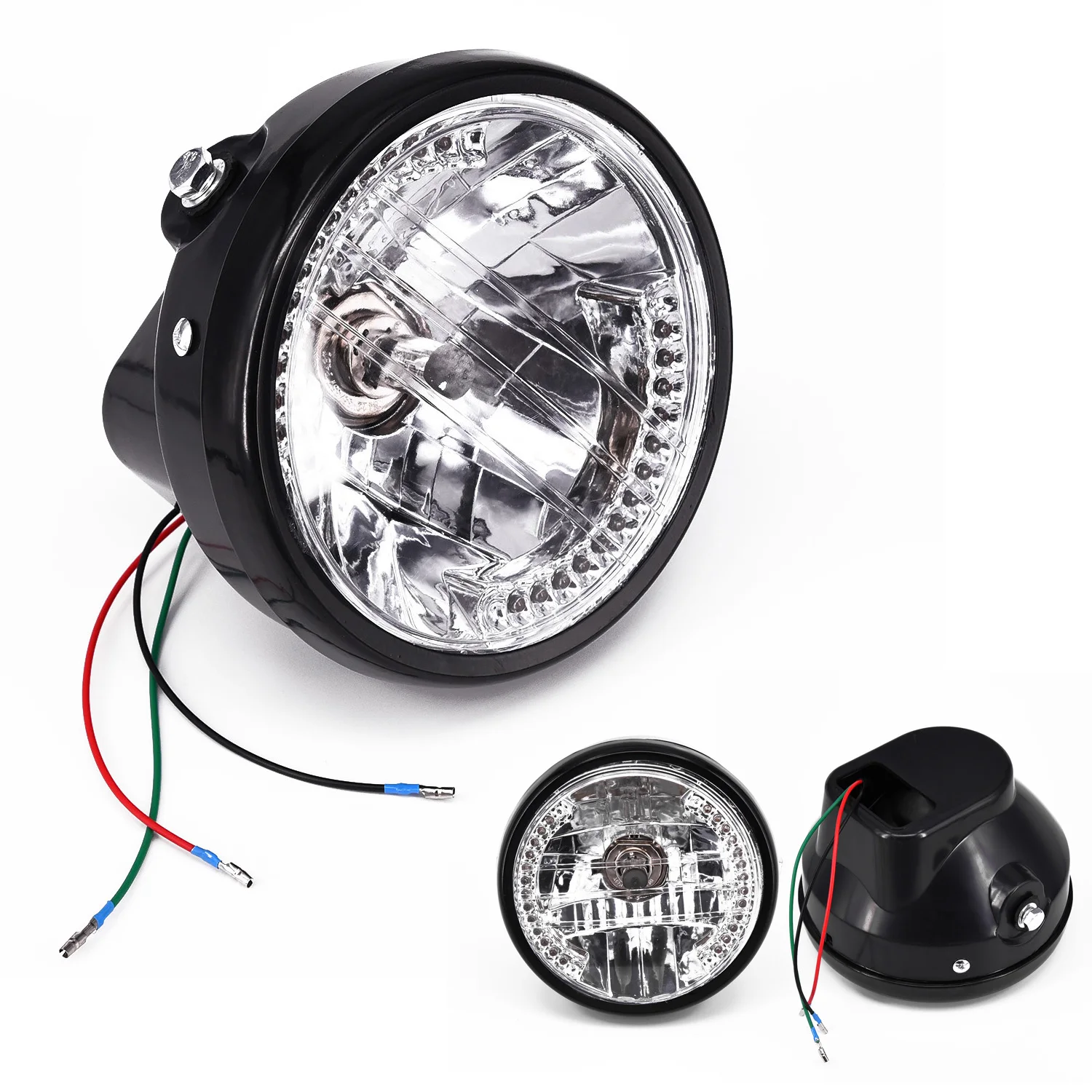 7 дюймовая фара для мотоцикла светодиодный Янтарный указатель поворота Harley Racer