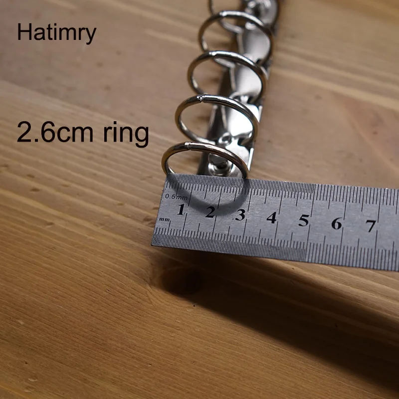 Hatimry A7 big rings 2.5 cm clip notebook 6holes sliver color for DIY size binder school suppliers | Канцтовары для офиса и