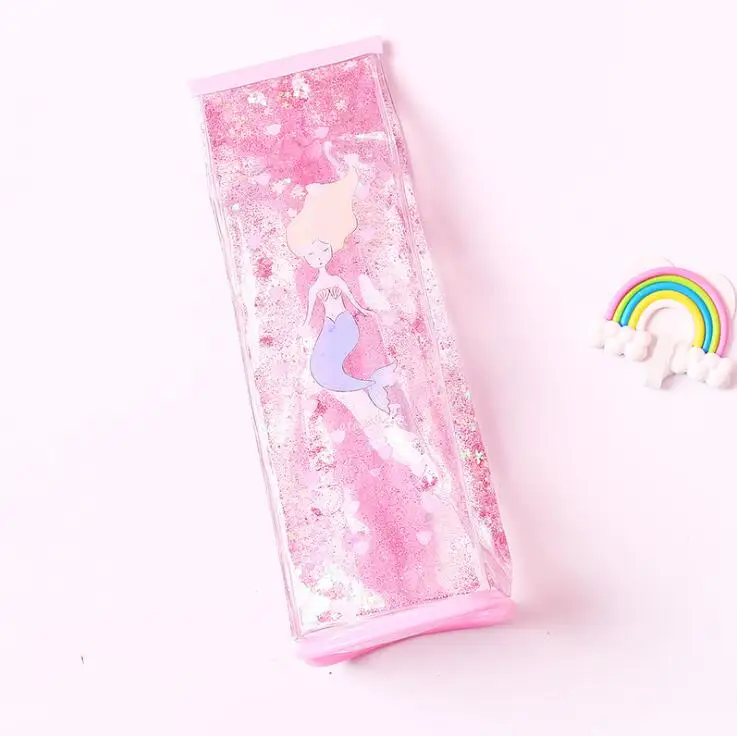Pink 1 шт. милый Шикарный чехол для карандашей с маслом, песком и молоком, школьный чехол для ручек, принадлежности для карандашей, чехол для карандашей, канцелярские принадлежности - Color: Pink
