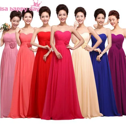 

vestido de noiva illusion neckline royal blue floor length long chiffon bridesmaid dresses under 100 new fashion 2020 B1182