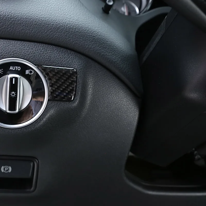 Настоящие наклейки из углеродного волокна для кнопки регулировки фар Mercedes Benz A W176