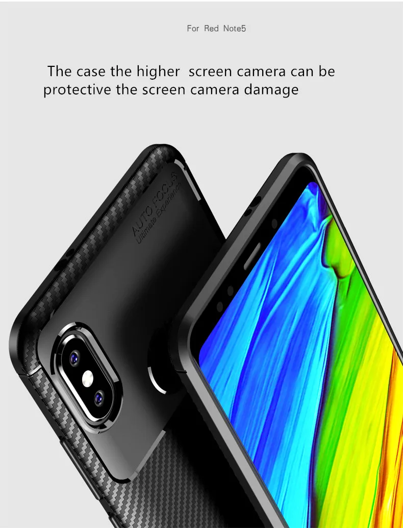 Чехол для Redmi Note 5 армированный силиконовый бампер Противоударная задняя крышка