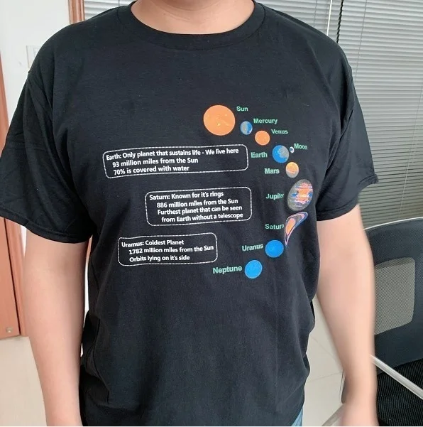 PUDO-XSX футболка с солнечной системой футболка Geek корейская модная футболка в стиле гранж футболки с круглым вырезом