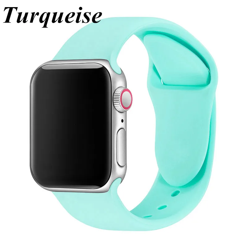 Ремешок для Apple Watch Series 4 3 2 38 мм 42 мм мягкий силиконовый дышащий сменный ремешок для спортивных часов для iwatch 40 мм 44 мм