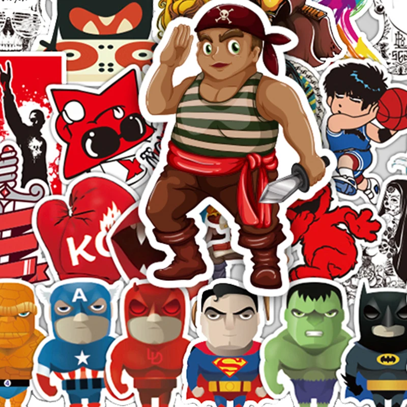 50 шт. Marvel DC аниме классические наклейки игрушка для ноутбука скейтборд