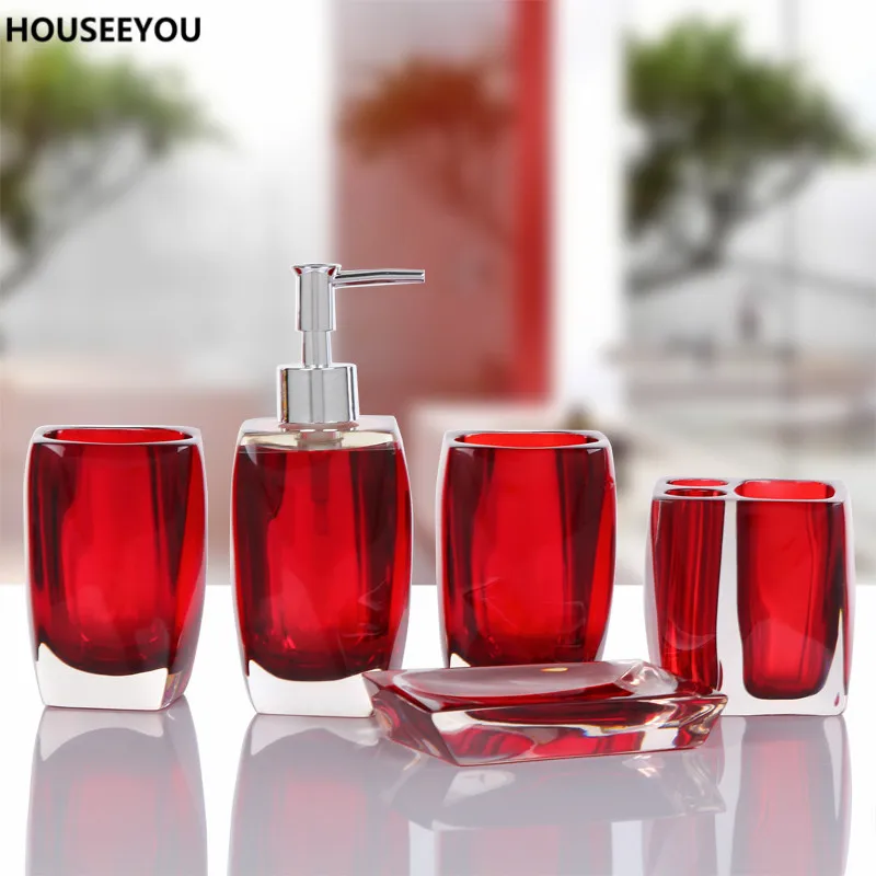 5 шт./компл. аксессуары для ванной комнаты Европейский полимерный набор дозаторов