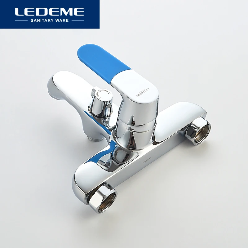 LEDEME Смеситель для ванны с коротким изливом. латунь Цвет: хром 7 цв. ручек L3253|chrome