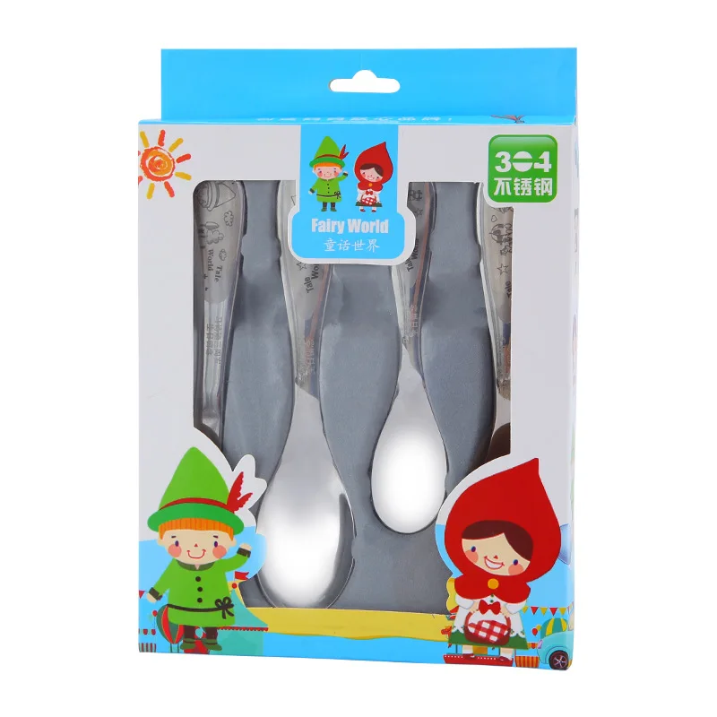 Набор детских столовых приборов из нержавеющей стали 4 шт./компл.|Столовые