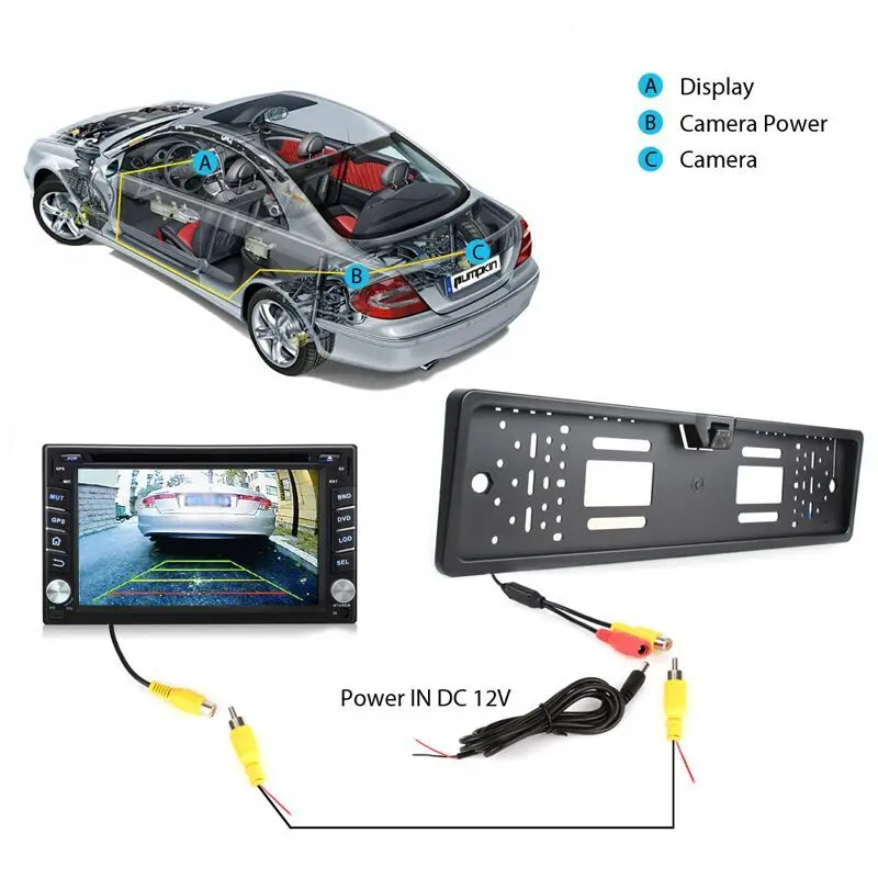 Самая дешевая Автомобильная рамка номерного знака Встроенная камера.