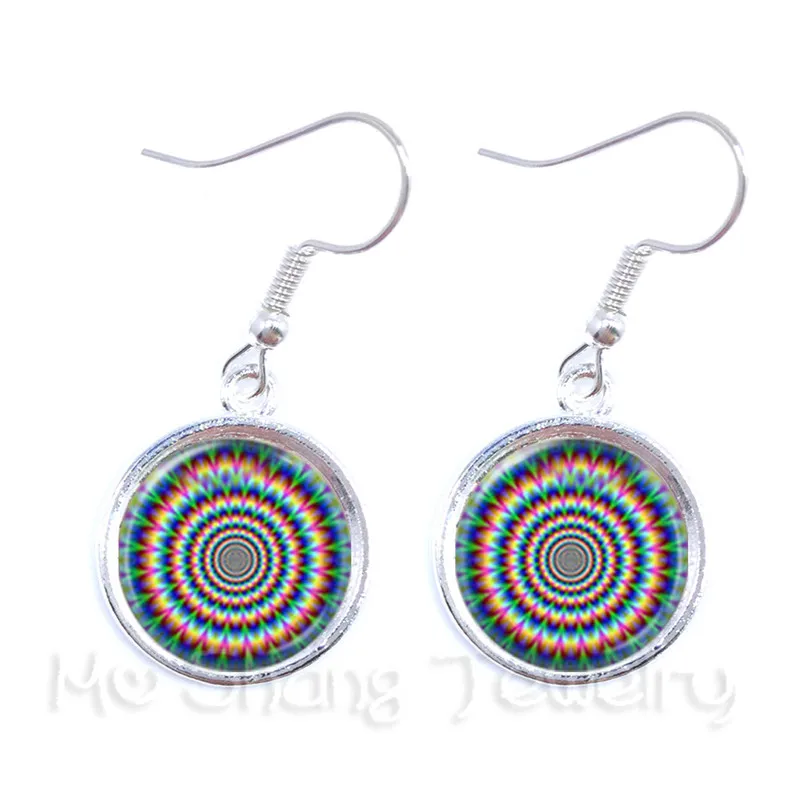 Mandala Drop Earrings Beautiful Flowers Glass Cabochon For Women Charm Jewelry Creative Gift | Украшения и аксессуары
