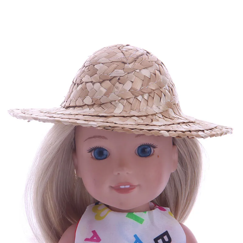 Плетеная шляпа LuckDoll Солнцезащитная подходит для кукол Wellie Wisher 14 5 дюйма