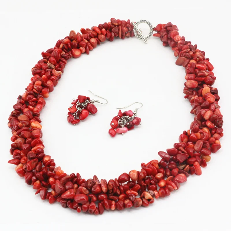 Комплект из колье и серёг с натуральным камнем 9 11 мм|necklace earring|jewelry set natural stonefashion