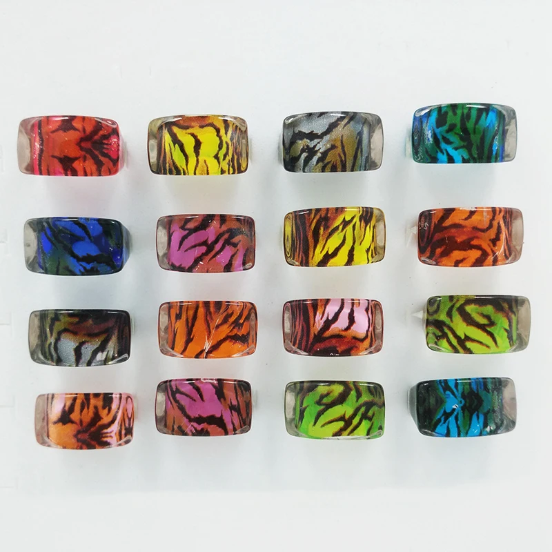 20 шт. Детские Кольца из полимера с леопардовым принтом оптовая продажа |