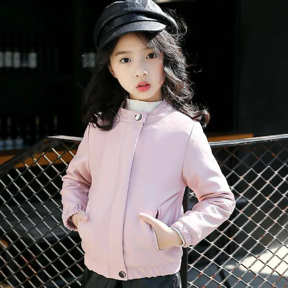 Купи Big Sale 2019 Children's Jackets Spring Girls Clothing PU Outwear 3 Colors Girl Jackets Coat Kids Clothes Girls Autumn Clothing за 1,018 рублей в магазине AliExpress