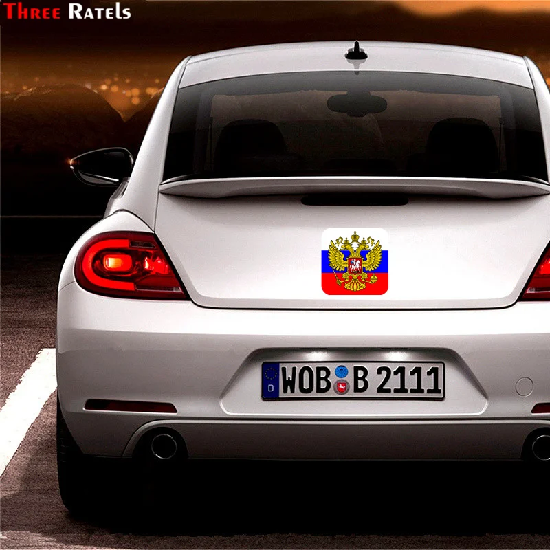 Three Ratels TRL724 #10x10 см значки российский флаг с эмблемой автомобильные забавные